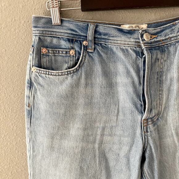 We The Free Maggie Straight Leg Jeans - Raw Hem - Light Wash Denim - 28 - Picture 3 of 7